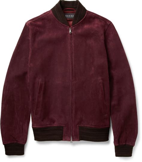 gucci suede bomber jacket in burgundy|Gucci blazers for women.